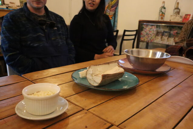the traditional yuca for to make the carimañolas in the food tour bogota